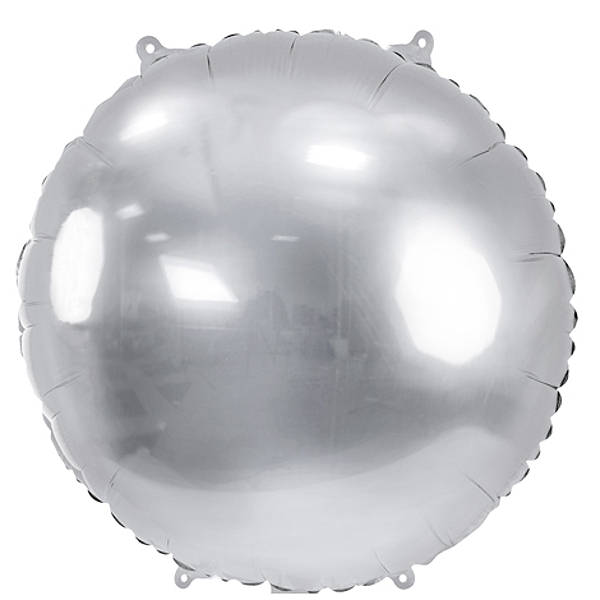 Balónek fóliový kulatý Pastylka, 45 cm, stříbrný