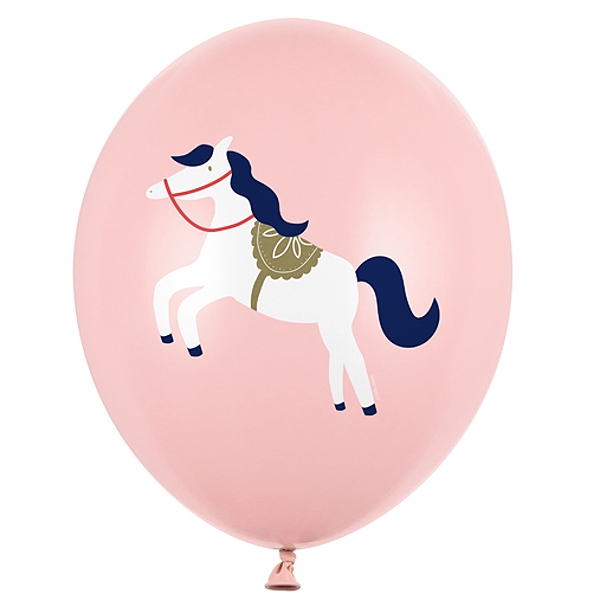 Balónky 30 cm, Koník, Pastelová Bledě Růžová (1 bal. / 6 ks)
