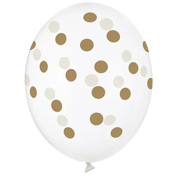 Balónky 30cm, Puntíky, Crystal Clear (1 bal. / 6 ks)