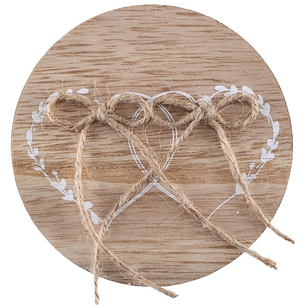 Držák prstenů dřevěný se srdíčky 15 cm