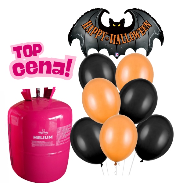 Helium na 30 balónků s balonkovým buketem - Netopýr 2