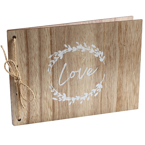 Svatební kniha dřevěná Love 30x22 cm