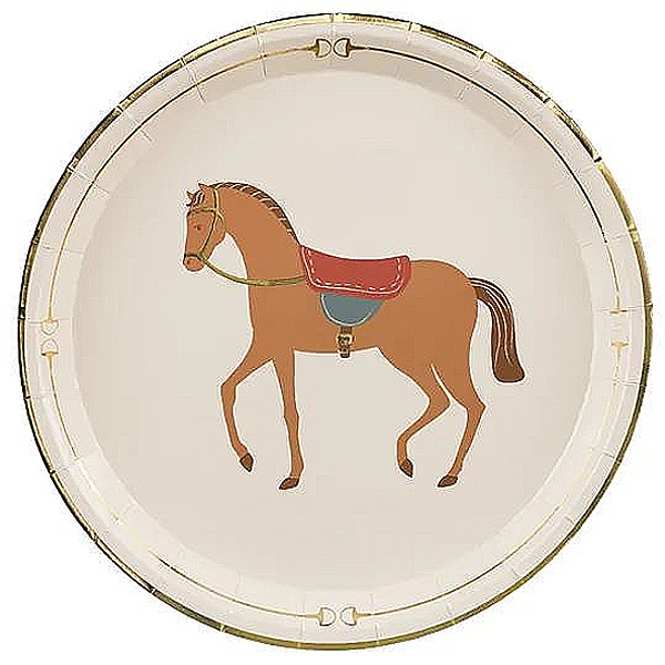 Talířky papírové Kůň 23cm 6ks