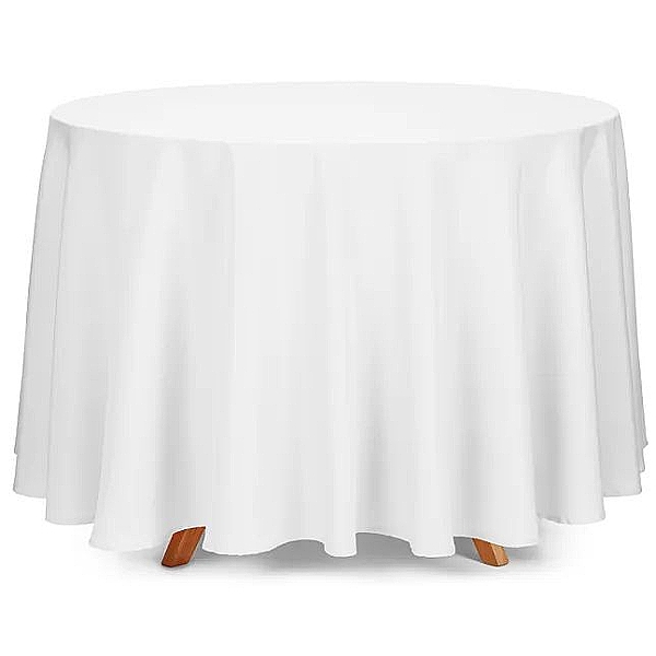 Ubrus látkový kulatý bílý 300 cm