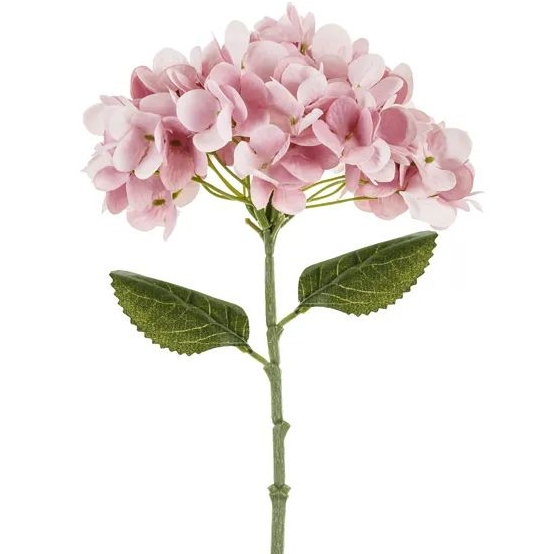 Umělá květina – Hortenzie, 35 cm, světle růžová