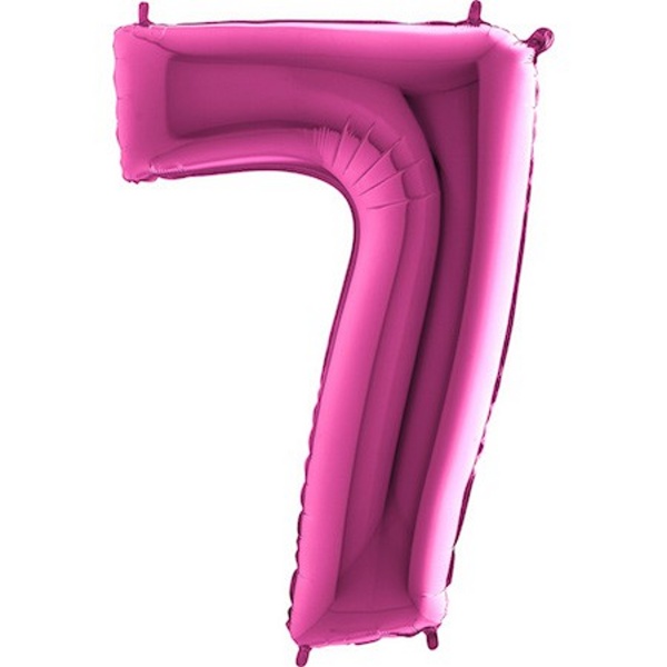Levně Balónek fóliový číslo 7 růžový 102 cm