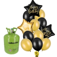 Helium set - Vhodn kombinace balnk a helia Narozeniny Black Gold