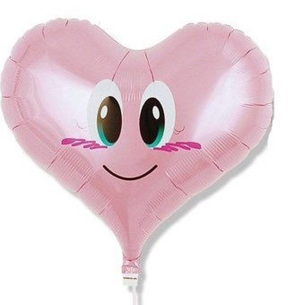 Levně Balónek fóliový Srdce Smile Angel růžové 35 cm