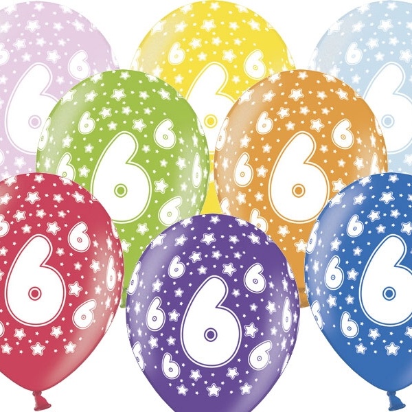 BALÓNEK latexový 6. narozeniny 6ks