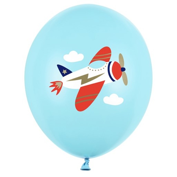 Balónky latexové letadlo, pastelově světle modrá 30 cm 50 ks