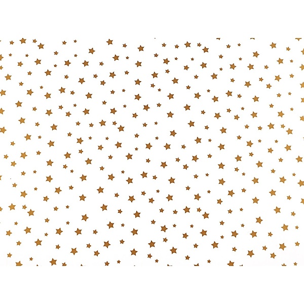 Balící papír vánoční hvězdy zlaté 0,7x2m