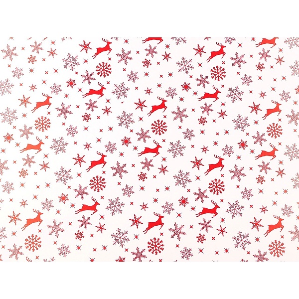 Balící papír vánoční sob červený 0,7x2 m