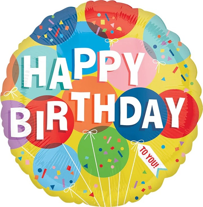 Balónek HB žlutý s balónky 46 cm