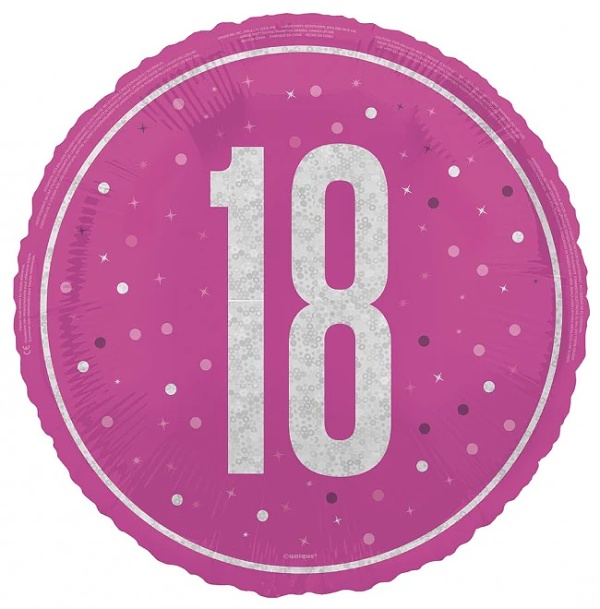 Balónek fóliový 18 třpytivý růžový 46 cm