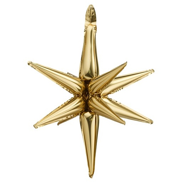 Balónek fóliový 3D zlatá hvězda 70 cm