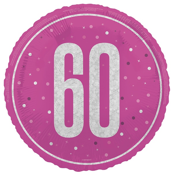 Balónek fóliový 60 třpytivý růžový 46 cm