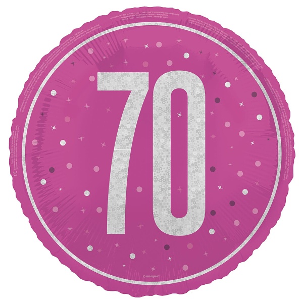Balónek fóliový 70 třpytivý růžový 46 cm
