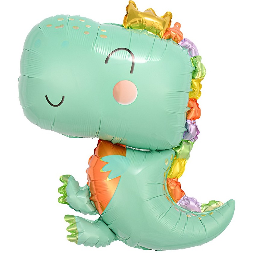 Balónek fóliový Dinosaurus modrozelený 47x64 cm