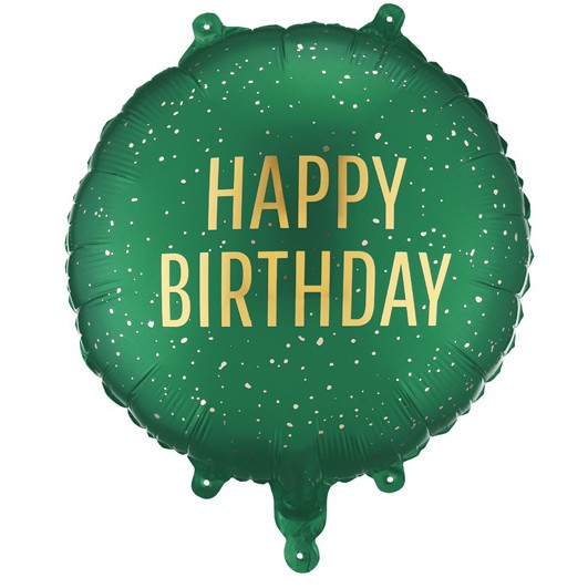 Balónek fóliový HB zelený 35x35 cm