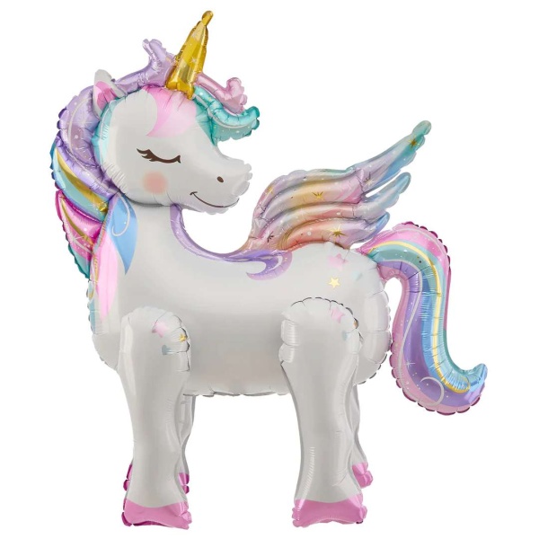 Balónek fóliový Jednorožec stojící 61 x 66 cm