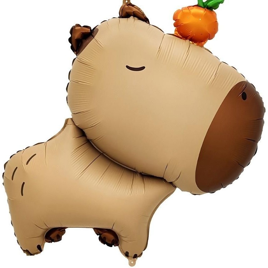 Balónek fóliový Kapybara s pomerančem 47x64 cm