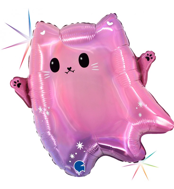 Balónek fóliový Kawaii kočičí duch 43 cm