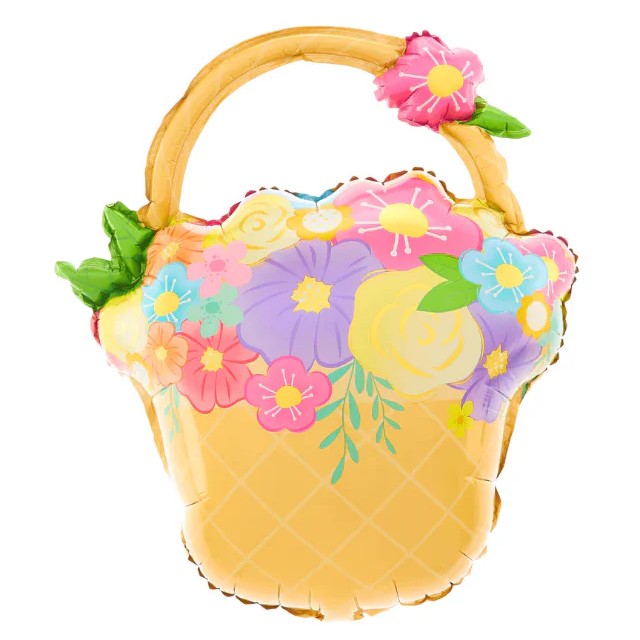 Balónek fóliový Koš s květinami 53x69 cm