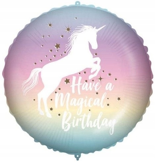 Balónek fóliový Unicorn Birthday 46 cm