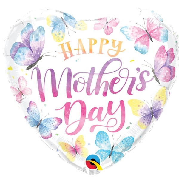 Balónek fóliový "Happy Mother's Day" Motýli 46 cm