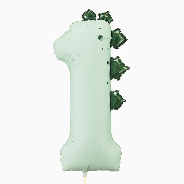 Balónek fóliový číslo 1 Dinosaurus 92 cm