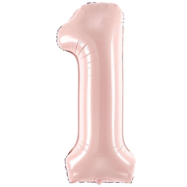 Balónek fóliový číslo 1 pastelově růžový 72cm
