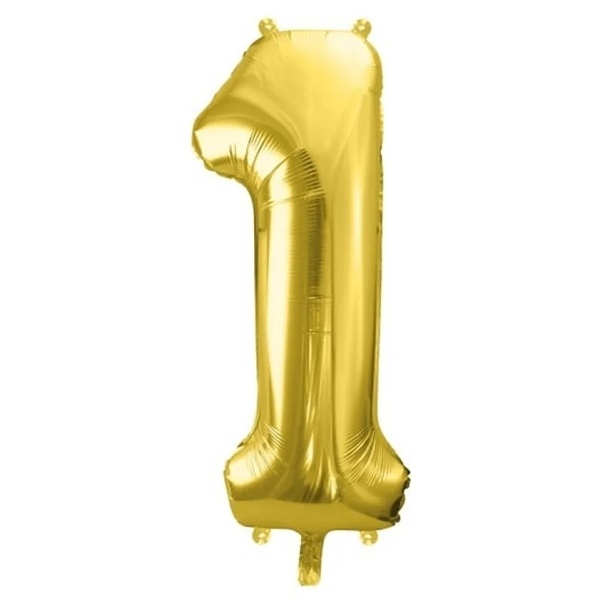 Balónek fóliový číslo 1 zlaté 72 cm