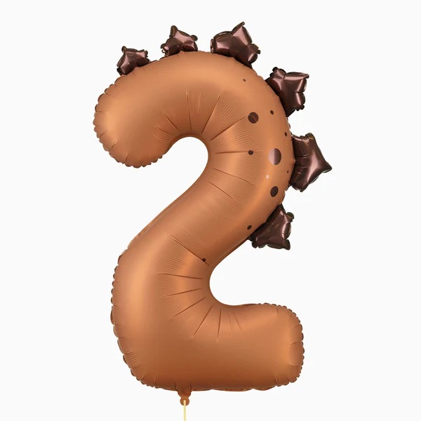 Balónek fóliový číslo 2 Dinosaurus 92 cm