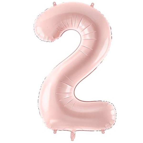 Balónek fóliový číslo 2 pastelově růžový 72cm