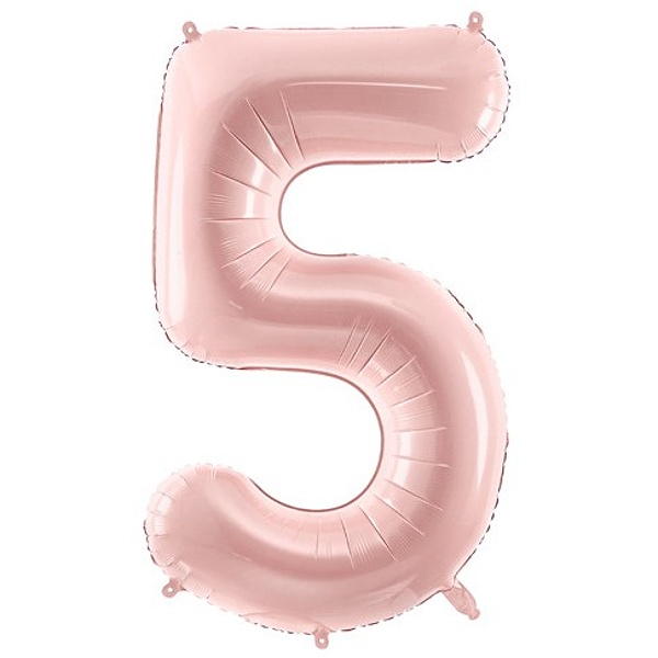 Balónek fóliový číslo 5 pastelově růžový 72cm