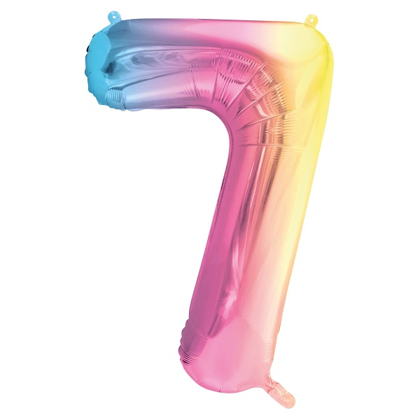 Balónek fóliový číslo 7 pastelově druhový 86 cm