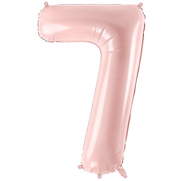 Balónek fóliový číslo 7 pastelově růžový 72cm