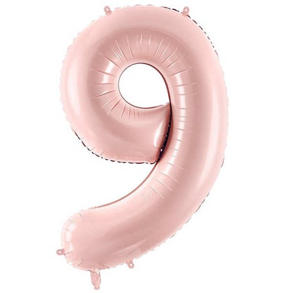 Balónek fóliový číslo 9 pastelově růžový 72cm