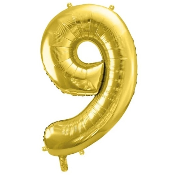 Balónek fóliový číslo 9 zlaté 72 cm