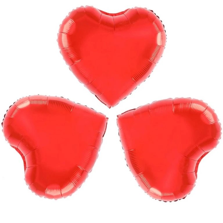 Balónek fóliový srdce červené 25cm 3ks