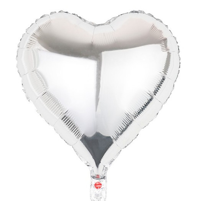 Balónek fóliový srdce stříbrné 50ks