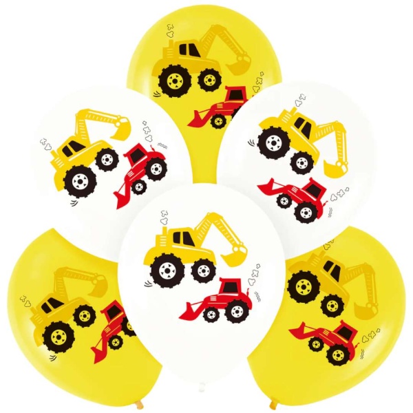 Balónky latexové Bagry 30 cm 6 ks