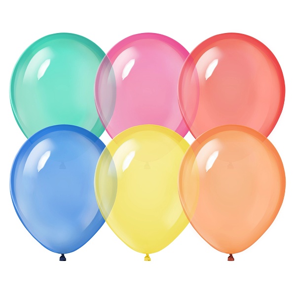 Balónky latexové krystalové mix barev 26 cm 10 ks