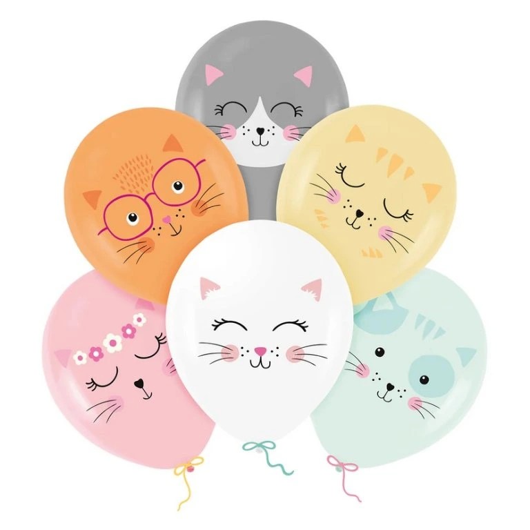 Balónky latexové mix kočky 30 cm 6 ks