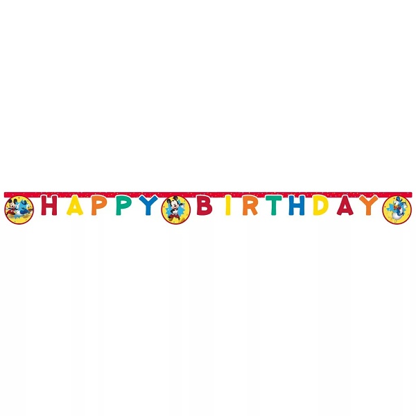 Banner Happy Birthday Mickey jump