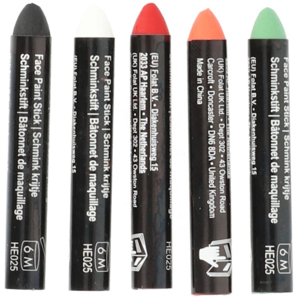 Barvičky na obličej v tužce Halloween BoOo 5 ks