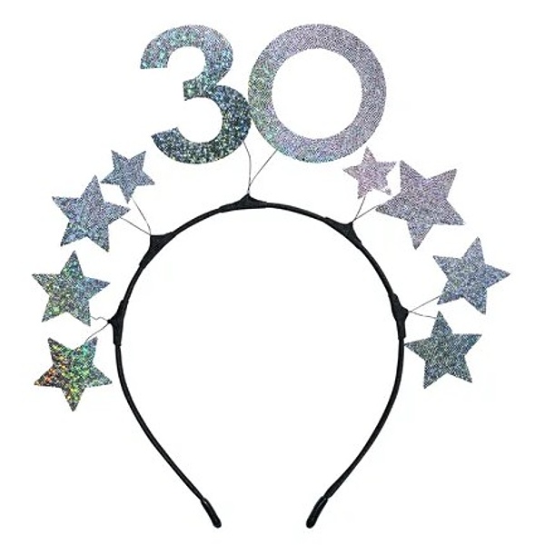 Čelenka s hvězdičkami stříbrná 30