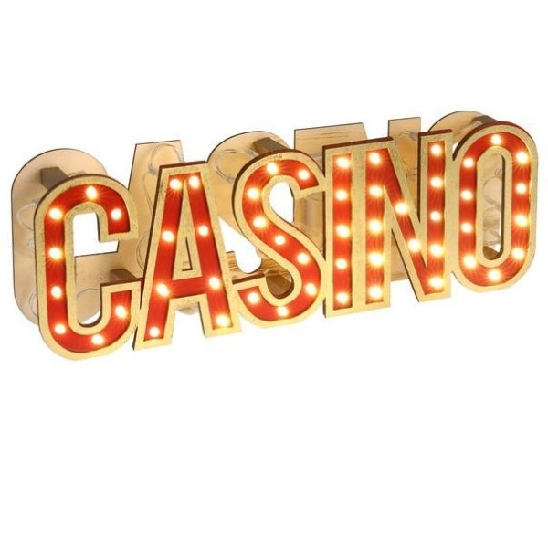 Casino party - Dekorační nápis světelný 30 x 10 cm
