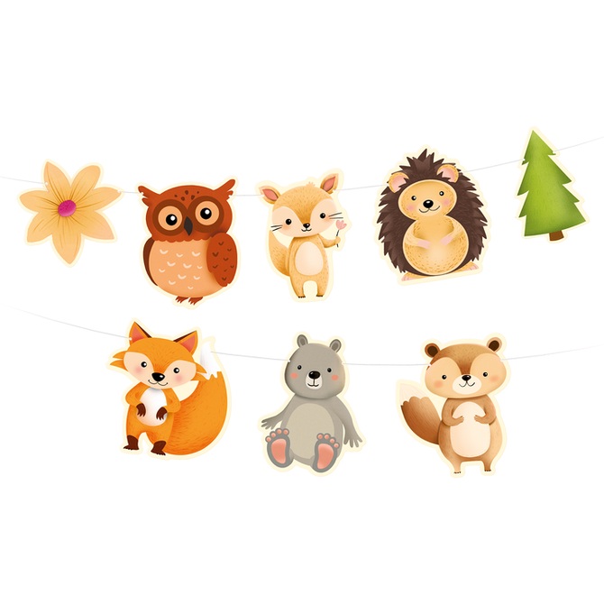 Girlanda Lesní zvířátka 200x18 cm