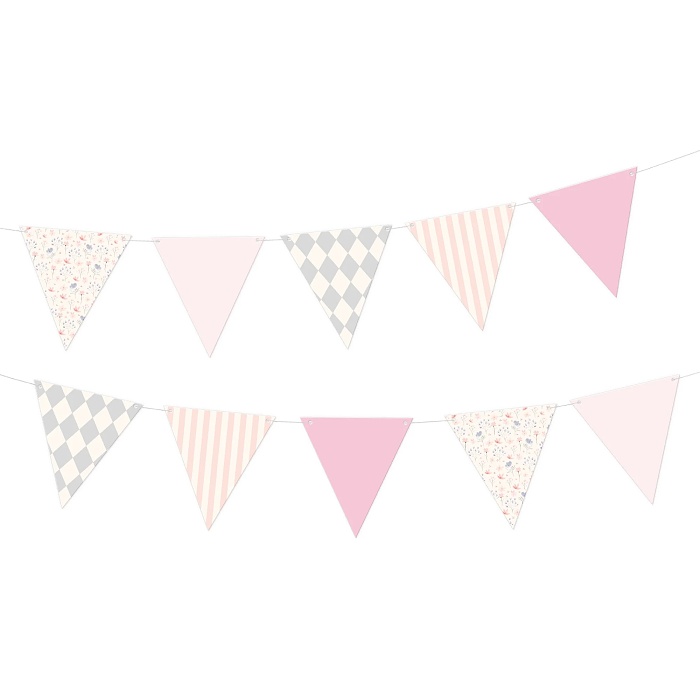 Girlanda vlaječky růžové 190 cm